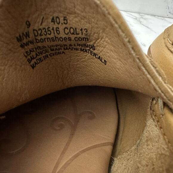 Born Womens Penny Loafer Flats Size 9 Brown Leather Horse Bit Trim Slip On - Picture 9 of 9